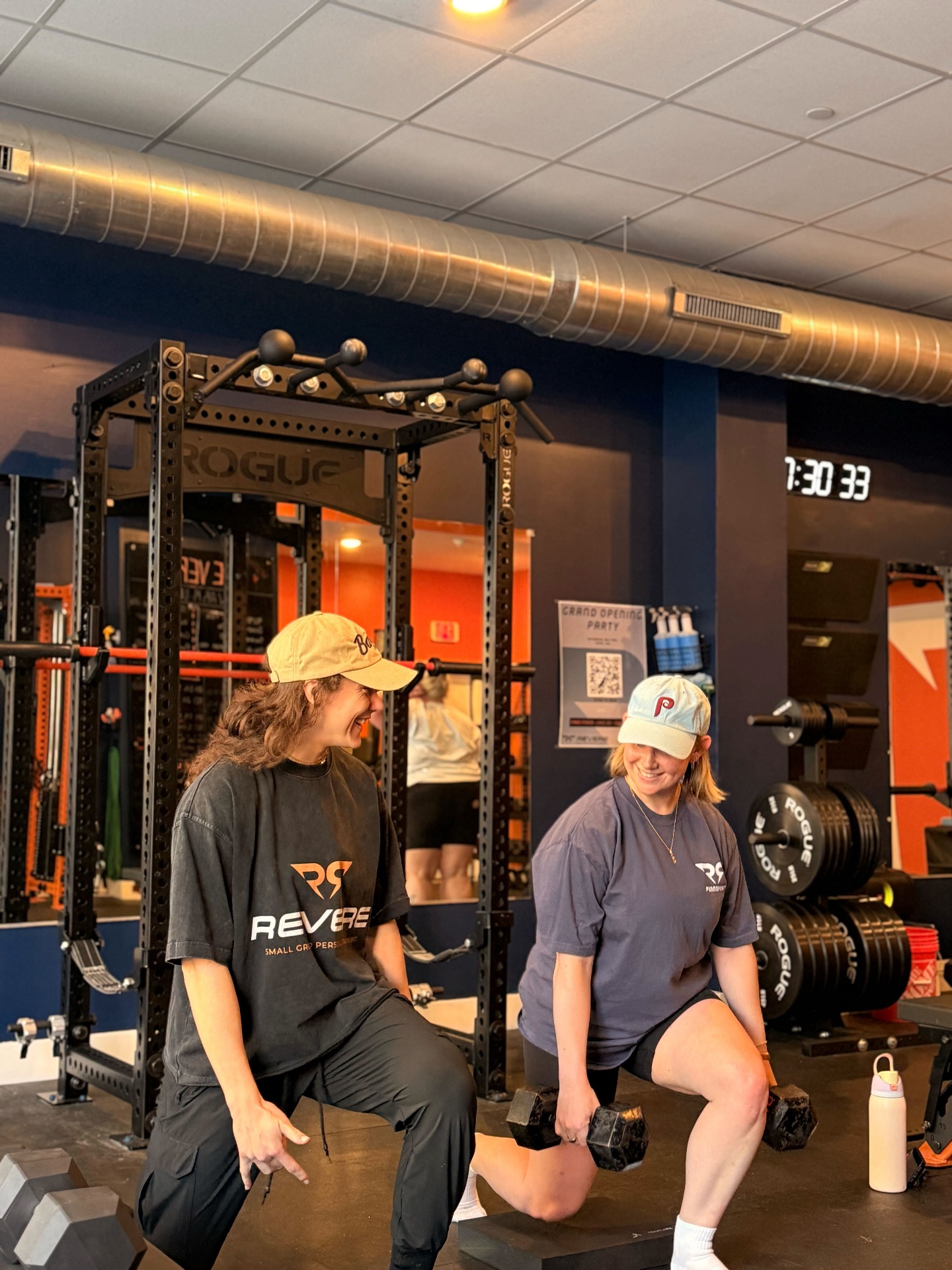 Members training together in a small group session
