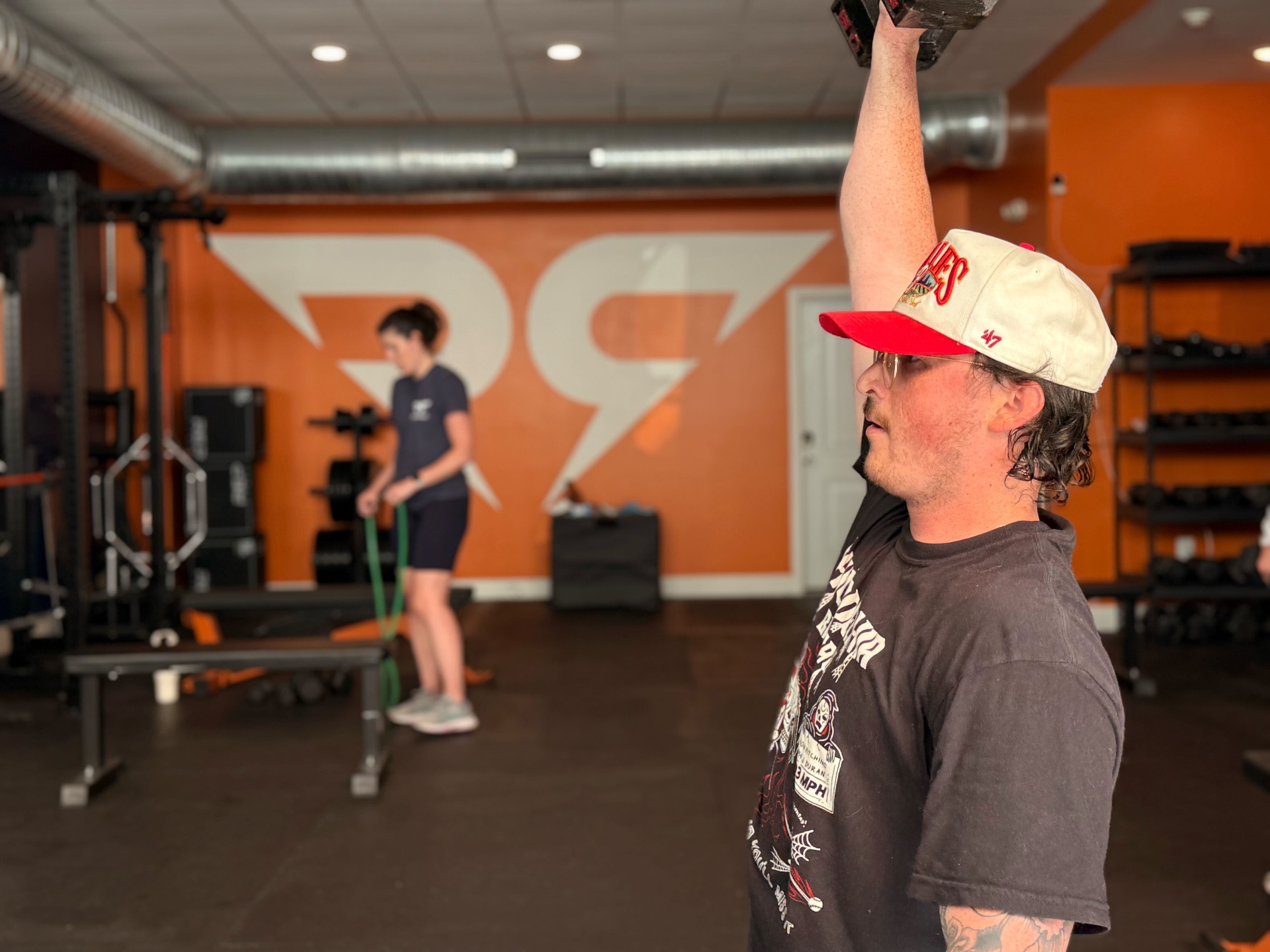 Training equipment and barbells at Revere studio